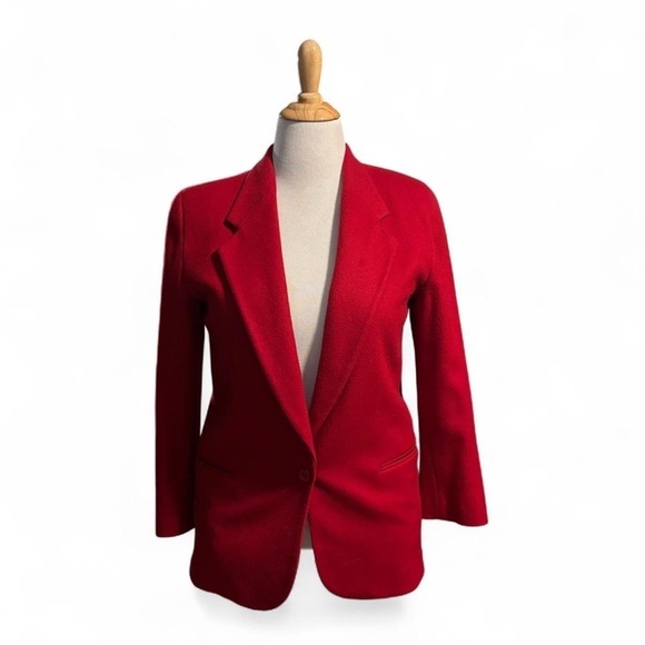L.L. Bean Jackets & Blazers - VTG L.L. Bean Red Wool Blazer 8P Made in USA Classic Single Button Lined Jacket